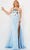 Jovani 22410 - Cut Glass Prom Dress with Slit Prom Dresses 00 / Light-Blue
