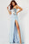 Jovani 22410 - Cut Glass Prom Dress with Slit Prom Dresses 00 / Light-Blue