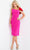 Jovani 22576 - Asymmetric Bowknot Short Dress Cocktail Dresses 00 / Fuchsia/Red