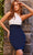 Jovani 22816 - Halter Neck Short Dress Cocktail Dresses 00 / Ivory/Navy