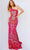 Jovani 22845 - Iridescent Sequined Asymmetric Gown Prom Dresses 00 / Iridescent Red