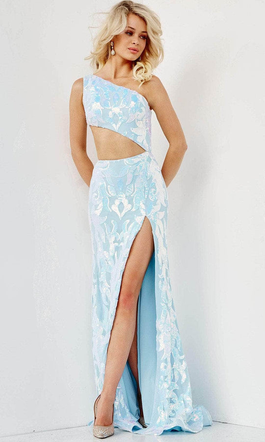 Jovani 22853 - Sequin Cutout Midriff Prom Dress