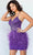 Jovani 22913 - Feather Ornate Beaded Homecoming Dress Special Occasion Dress 00 / Purple
