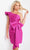 Jovani 23064 - Waist Bow Cocktail Dress Homecoming Dresses 00 / Fuchsia