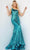 Jovani 23076 - Asymmetric Sequin Mermaid Prom Gown Special Occasion Dress 00 / Emerald
