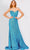 Jovani 23077 - Strapless Sequin Mermaid Prom Gown Special Occasion Dress 00 / Turquoise