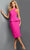 Jovani 23153 - Sleeveless Crisscross Halter Knee-length Dress Cocktail Dresses 00 / Fuchsia/Orange
