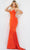 Jovani 23201 - Beaded Cowl Neck Prom Dress Special Occasion Dress 00 / Orange