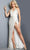 Jovani 23372 - Metallic V-Neck Evening Dress Evening Dresses 00 / Off-White
