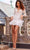 Jovani 23727 - Plunging Neck Ruffled Short Dress Party Dresses 00 / Off-White