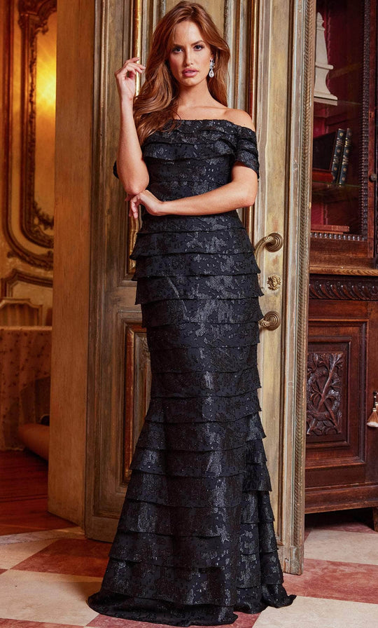 Jovani 23890 - Off Shoulder Layered Evening Gown