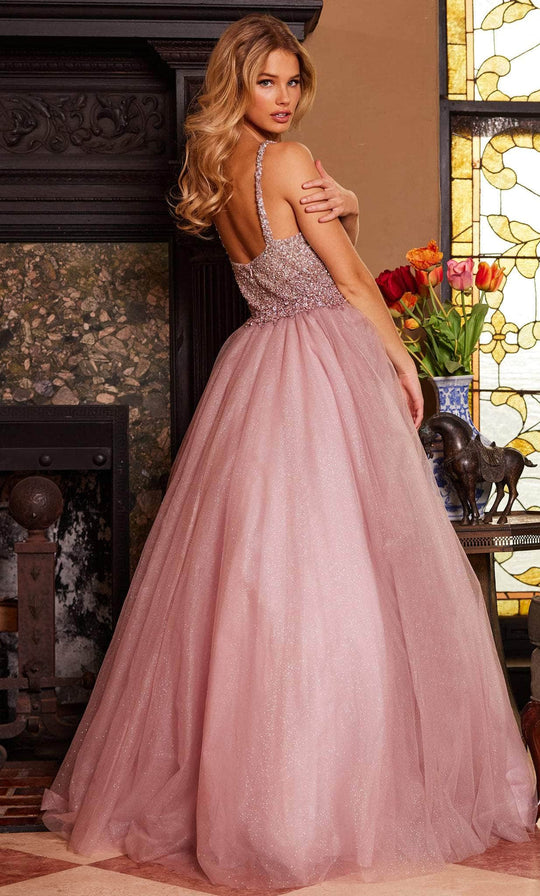 Jovani 24051 - Beaded Asymmetric Neck Ballgown