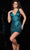 Jovani 24525 - Sequin Sheath Homecoming Dress Party Dresses 00 / Turquoise