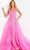 Jovani 25833 - Plunging Sequined Dress with Tulle Overskirt Prom Dresses