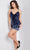 Jovani 26222 - Sequin V-Back Homecoming Dress Cocktail Dresses 00 / Navy/Light Blue