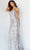 Jovani - 28285 Dangling Stud Slit Animal Print Gown Prom Dresses