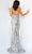 Jovani - 28285 Dangling Stud Slit Animal Print Gown Prom Dresses