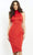 Jovani - 2890 Sleeveless High Neckline Sheath Cocktail Dress Special Occasion Dress 00 / Red