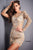 Jovani - 3011 Embellished Long Sleeve Fitted Dress Cocktail Dresses 00 / Nude/Silver/Gold