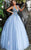 Jovani - 3110 Floral Applique Deep V-neck Tulle Ballgown Ball Gowns