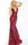 Jovani - 3186 Sequined Deep V-neck Trumpet Dress Pageant Dresses 00 / Merlot