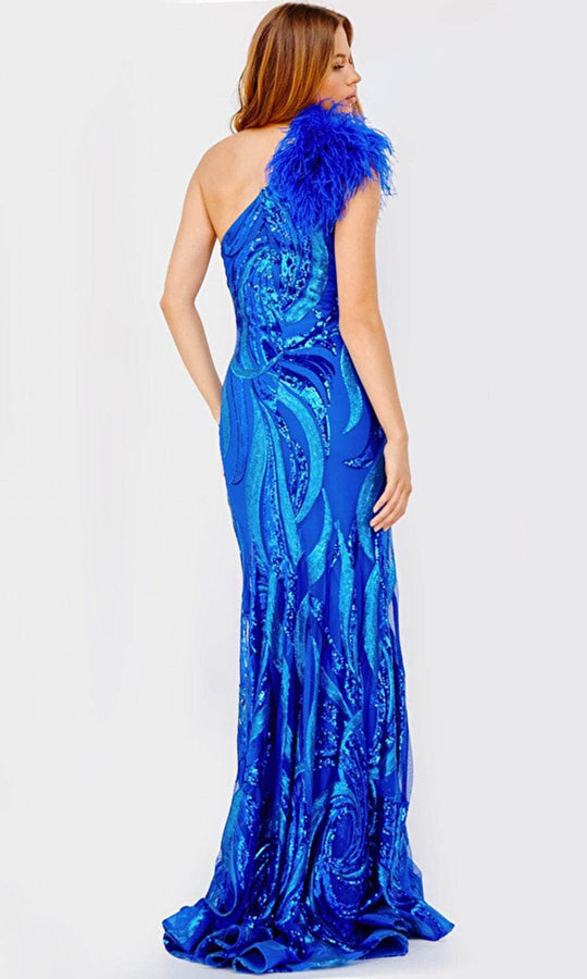 Jovani 32596 Feathered Sequined Prom Dress
