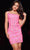 Jovani 36577 - One Shoulder Embellished Homecoming Dress Cocktail Dresses 00 / Neon Pink