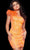 Jovani 36713 - Feathered Shoulder Homecoming Dress Prom Dresses 00 / Orange