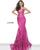 Jovani - 3675 Sequined Illusion Corset Mermaid Gown Pageant Dresses 00 / Berry