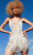 Jovani - 4001 Fringe V Neck Sheath Cocktail Dress Party Dresses 00 / Nude/Silver