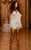 Jovani - 4001 Fringe V Neck Sheath Cocktail Dress Party Dresses