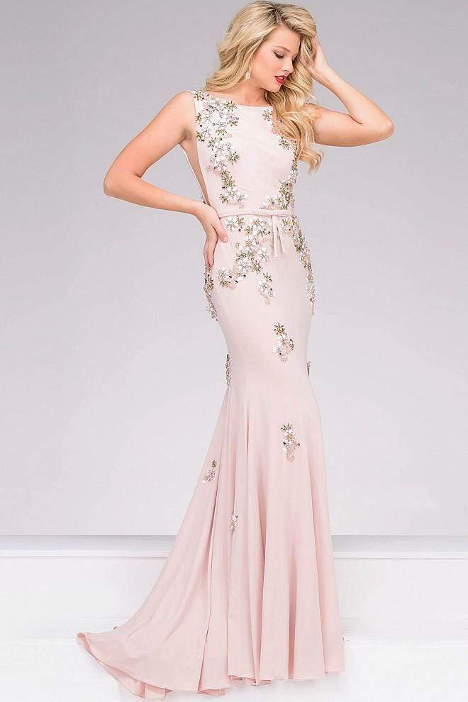 Jovani - 42296 Jersey Embellished Prom Dress - 1 pc Blush in Size 0 Available CCSALE 6 / Blush
