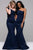 Jovani - 42983 One Shoulder Asymmetrical Neck Mermaid Dress - 1 Pc Navy in Size 4 Available CCSALE 4 / Navy