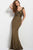 Jovani 45156 Ruched Off-Shoulder Sheath Dress - 1 pc Gold in size 16 Available CCSALE