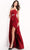 Jovani - 4517 Strapless Jewel Accent High Slit A-Line Evening Dress Evening Dresses