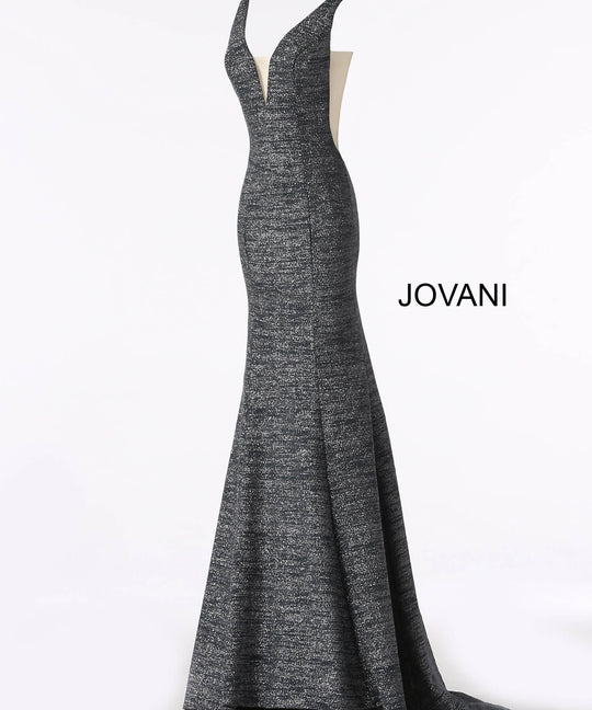 Jovani 45811 V-Neckline Prom Dress With Nude Cut-Outs