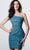 Jovani - 4583 Asymmetric One Shoulder Fitted Glitter Cocktail Dress Party Dresses 00 / Peacock
