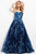 Jovani 49315 Floral Embroidered Strapless Gown - 1 pc Navy/Multi in size 18 Available CCSALE 18 / Navy/Multi
