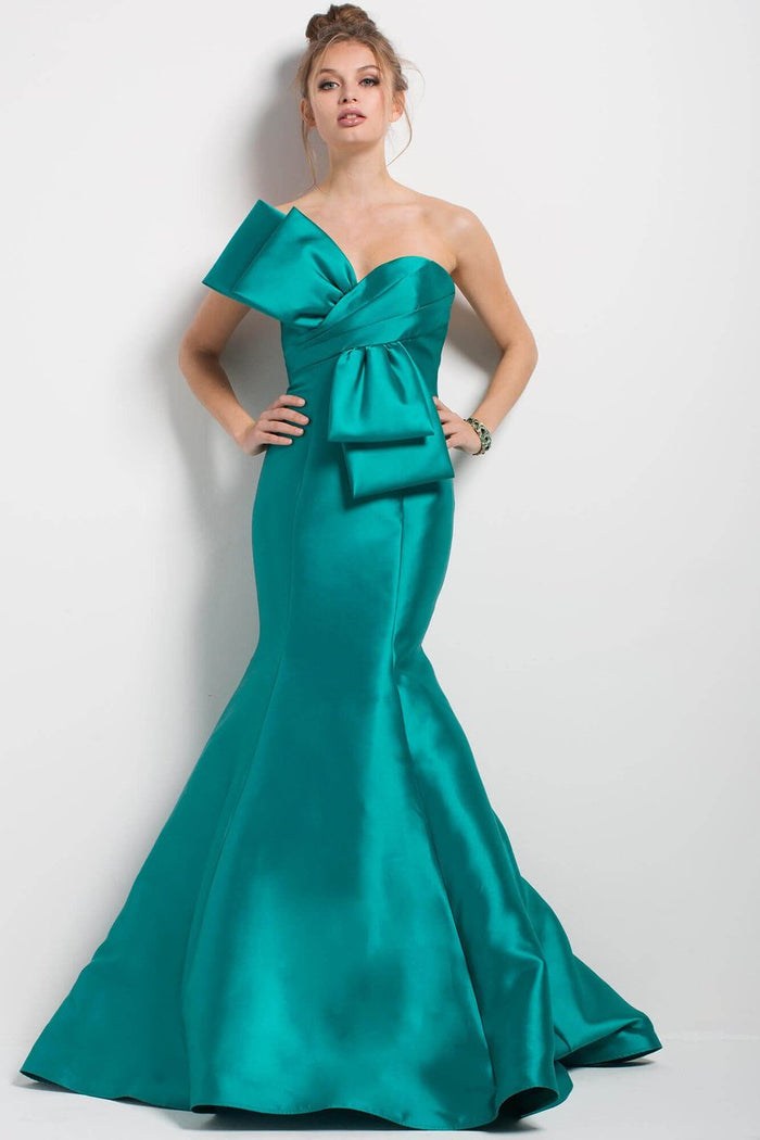 Jovani 51662 Oversized Bow Ornate Strapless Mermaid Gown - 1 pc Green in Size 12 Available CCSALE 8 / Green