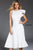 Jovani - 52252 Ruffled Shoulder Short Formal Scuba Dress Cocktail Dresses 0 / White