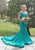 Jovani - 55187 Off-Shoulder Glittered Mermaid Gown Evening Dresses 00 / Green