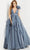 Jovani 55210 - Sleeveless Empire Ballgown Ballgown Dresses 00 / Grey/Blue