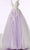 Jovani 55634 Sheer Floral Appliques V-Neck  Ballgown Ball Gowns 16 / Offwhite/ Lilac