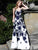 Jovani - 57101 Embellished Floral Patterned V-neck A-line Dress Prom Dresses 0 / Ivory/Navy