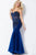 Jovani 5908 Strapless Corset  Bodice Mermaid Prom Dress Pageant Dresses 00 / Navy/Navy