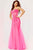Jovani 5908 Strapless Corset  Bodice Mermaid Prom Dress Pageant Dresses 00 / Neon Pink