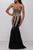 Jovani 5908 Strapless Sweetheart Corset Illusion Bodice Mermaid Gown Pageant Dresses 00 / Black/Gold