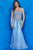 Jovani 5908 Strapless Sweetheart Corset Illusion Bodice Mermaid Gown Pageant Dresses 00 / Cloudblue