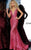 Jovani - 59762 Low V-Neck Sequin Evening Gown Prom Dresses 00 / Fuchsia