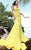 Jovani - 59762 Sexy Fitted Sequined Plunging Gown Special Occasion Dress 00 / Brightyellow